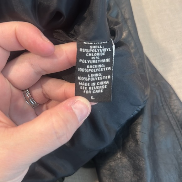 Black Faux Leather Jacket - Picture 4 of 4